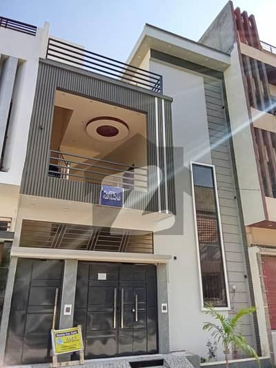 this is a single belt house with extra land and super luxurious house  Brand New 120 Square Yard Ground Plus 1, Luxurious House, 30 Feet Wide Road In One Of The Most Renowned Society Of Scheme 33 PS CITY I, Scheme 33 Near Alazhar Garden