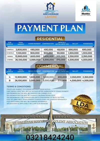 نیول اینکروریج لاہور میں 10 مرلہ پلاٹ فائل 71.0 لاکھ میں برائے فروخت۔