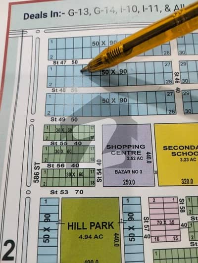 G-13/2 Street 47 and 48 Level Plot Investor Price Ready to Contrution size 50x90 plot sale