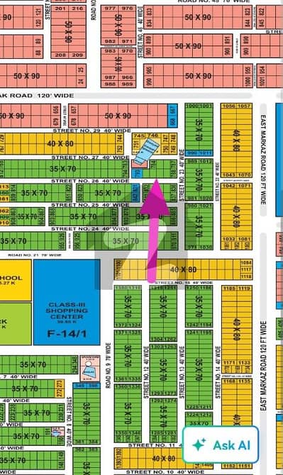 ایف ۔ 14 اسلام آباد میں 10 مرلہ رہائشی پلاٹ 94.0 لاکھ میں برائے فروخت۔