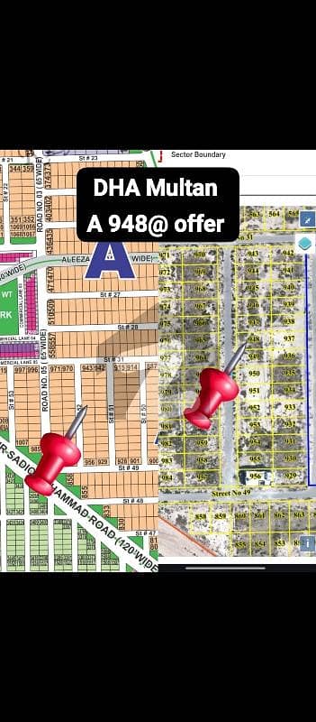 DHA Multan Sector A 1 Kanal Residential Plot Near To Park, Masjid And Commercial. Very Close To Rumanza.