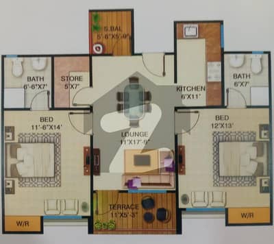 نیا ناظم آباد کراچی میں 2 کمروں کا 5 مرلہ فلیٹ 1.7 کروڑ میں برائے فروخت۔