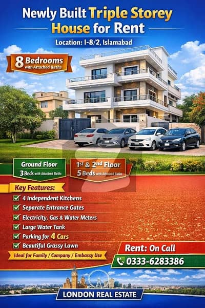Triple story house 8beds at 18/2 for rent