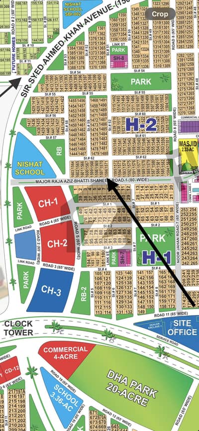 1 Kanal Possession Plot For Sale Corner on 80 ft road in DHA Multan Sector H, Near Park And Attractive Price