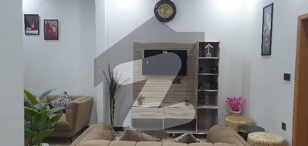 20ft street size 4 Marla complete construction  2 bedrooms with attached washroom  beautiful wood work and ceiling design  TV lounge and drawing room car porch open kitchen  personal boring  electricity meter installed  ready to move(complete house with keys) full furnished