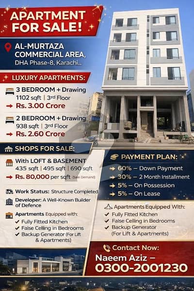 Affordable Flat For Sale In Al-Murtaza Commercial Area