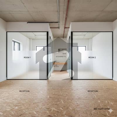 OFFICE FOR RENT 480 SQ. FT (1ST FLOOR)  Jinnah Avenue, Blue Area Prime Commercial Location