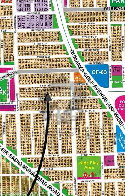 DHA Multan sector A 1 kanal residential plot near to park, Masjid and commercial. Near to Rumanza.