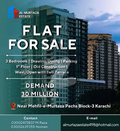 3 Bedrooms D/D Flat for Sale Pechs Block-3