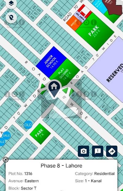 2 Kanal merged plot on Main 100' Road Facing play ground