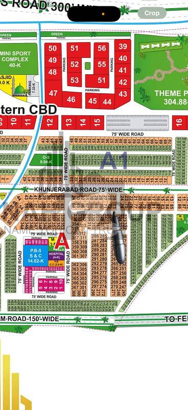 1 Kanal A Block Corner Back Of 75ft Khunjerabad Road Plot For Sale In Jinnah Sector LDA City Lahore