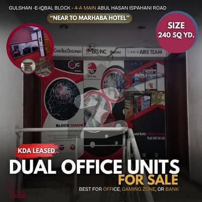 240 SQ YARDS DUAL FLAT COMMERCIAL USE | Gulshan-e-iqbal | For Sell