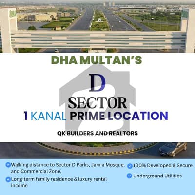 Prime 1 Kanal Residential Plot for Sale in Sector D, DHA Phase 1 DHA Multan