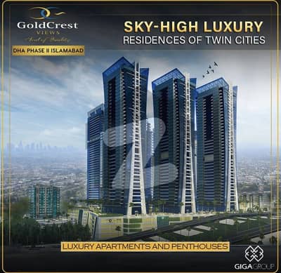 Most Luxuries 2 Bed Apartment Corner Flat In Goldcrest Views-2 Tower C Margalla VIew Roof Top Swimming Pool Available For Sale Near GIGA Mall DHA Phase-II Islamabad.