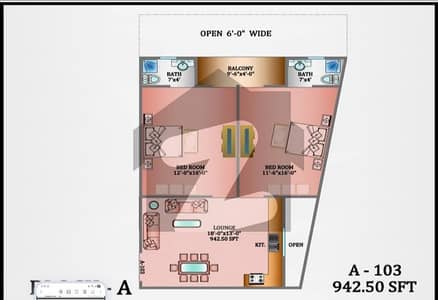 اَپر غزری غِزری,کراچی میں 2 کمروں کا 4 مرلہ فلیٹ 60.0 لاکھ میں برائے فروخت۔