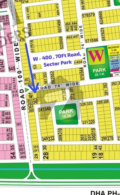 Facing 70ft Road, Sector Park, 2nd Park, Dolmen Mall Near Sial Estate Offers W - 400 Top Location Plot For Sale 2 Side Approach