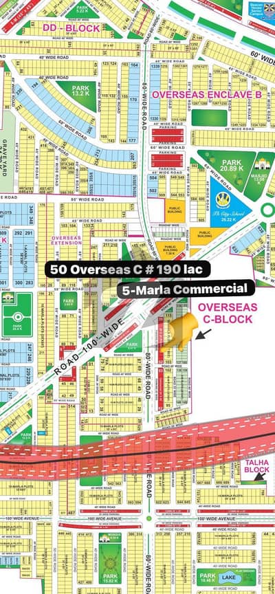 Plot # 50 Overseas C Block Facing Park Ready To Possession Plot