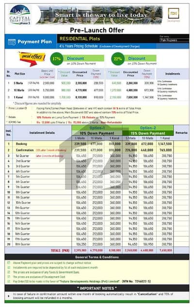 10 Marla Plot on 4.5 Year Installments | Capital Smart City Phase 3 | Near Airport