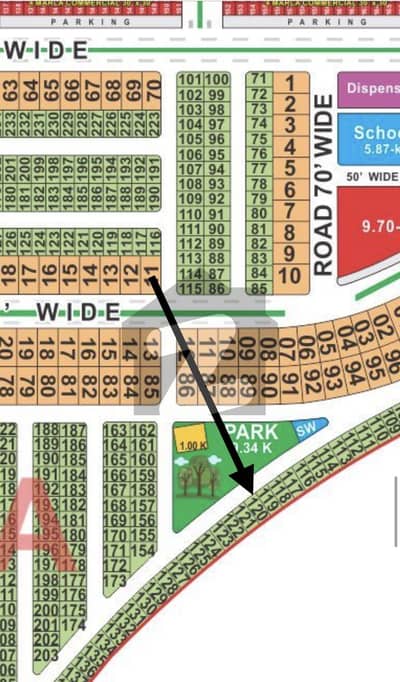 10 marla A block facing park