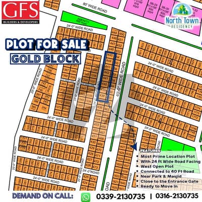 نارتھ ٹاون ریزیڈینسی سُرجانی ٹاؤن,گداپ ٹاؤن,کراچی میں 3 مرلہ رہائشی پلاٹ 40.0 لاکھ میں برائے فروخت۔