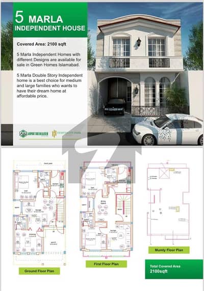 ایئرپورٹ گرین گارڈن کشمیر ہائی وے,اسلام آباد میں 5 کمروں کا 5 مرلہ مکان 1.95 کروڑ میں برائے فروخت۔