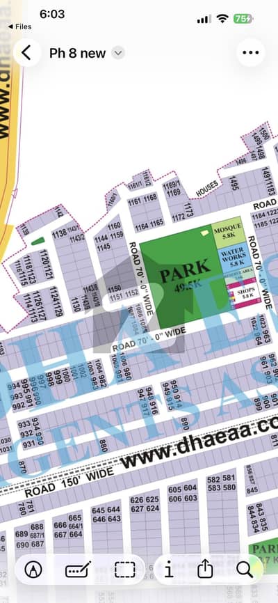 PHASE 8 CORNER PLOT FOR SALE 27 MARLA ACESS AREA PAID ON 70 FT ROAD NEAR TO BIG PARK
