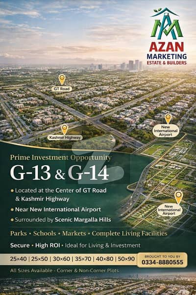 G-14/2 Street 67 Proper Corner 5 marla extra land insid main double road size 30x60 for sale