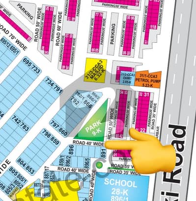 Corner + 2 Side Open + Park facing PAIR 1+1 Kanal