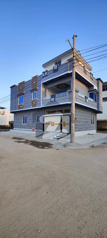 BRAND NEW 135 SQUARE YARDS CORNER HOUSE FOR SALE IN SAADI GARDEN KARACHI