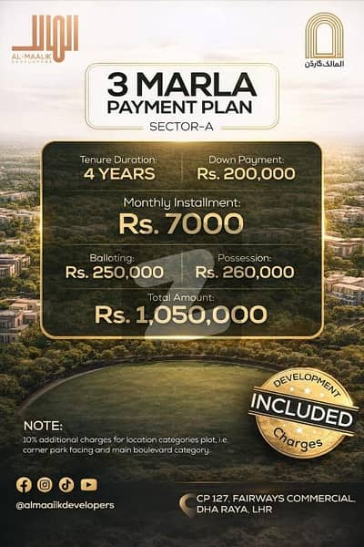 3 Marla plots in 1050000 only