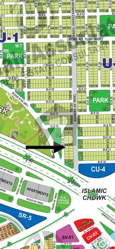 10 Marla green Belt facing Plot near main 300ft Road Available