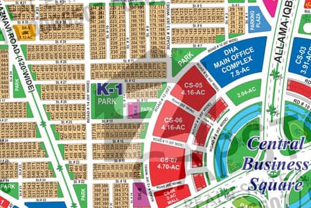 Prime 1 Kanal Plot PARK Facing 150 ft road in Sector K near , Masjid & Main Road DHA Multan PHASE 1.