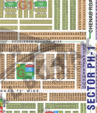 Residential G Block 1Kanal plot for Sale Jinnah sector ready for possession plot back to Commercial ,Park,Mosque