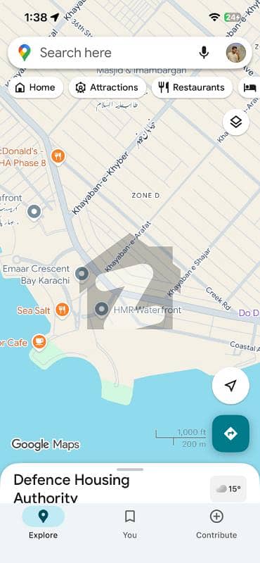 ڈی ایچ اے فیز 8 ڈی ایچ اے ڈیفینس,کراچی میں 1 کنال رہائشی پلاٹ 5.75 کروڑ میں برائے فروخت۔