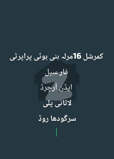 Commercial Property For Sale Zulifqar Ali Shahid Road near Eden Orchard 125k Rent Value