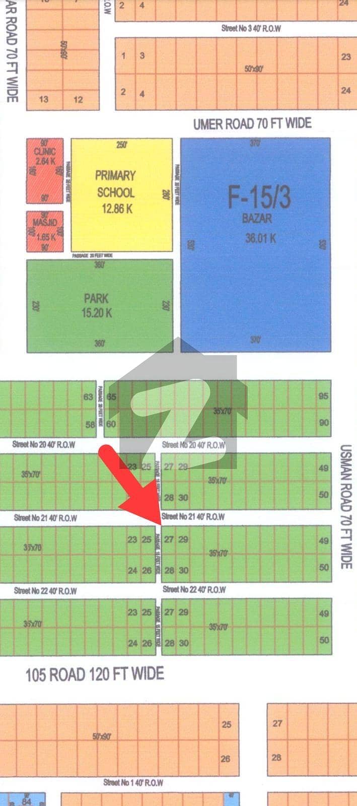 10 Marla Corner Plot F-14/15 10 Marla Corner Plot F-14/15