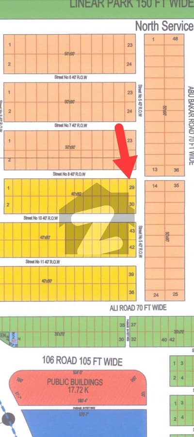 40*80 Corner Plot for sale in F14/15