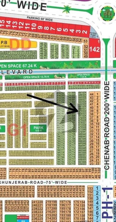 G1 block 10 marla plot for sale back to 200 ft road