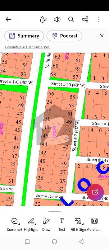 Plot on backside of Main Boulevard in Block K