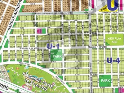 10 Marla Hot Location Plot in U-1 Sector | Plot #. . . . | Near Kashmir Park & Main Road