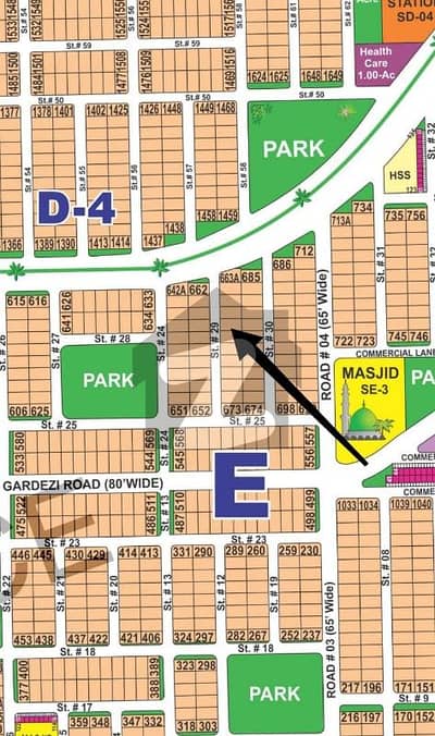 DHA Multan sector E 1 kanal residential plot near to park, Masjid and commercial.
