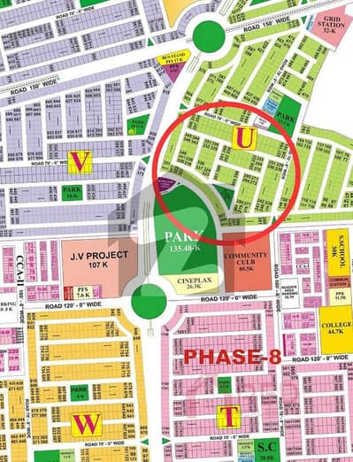 ڈی ایچ اے فیز 8 - بلاک یو فیز 8,ڈیفنس (ڈی ایچ اے),لاہور میں 1 کنال رہائشی پلاٹ 5.2 کروڑ میں برائے فروخت۔