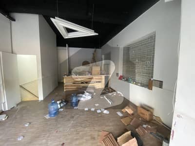 Ideally Located 3 side corner 550 sqft shop with basement available for rent with extra Plot.