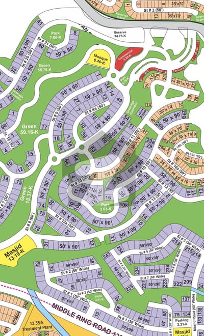 Hamlet 44 Marla plot main boulevard front back open ideal location with reasonable price