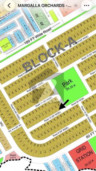 1 Kanal plot Block A Margalla Orchard's