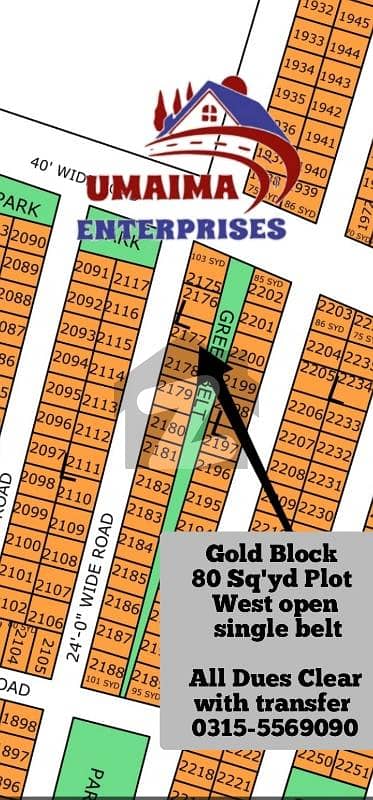 Gold Block 80 Sq'yd North Town Residency phase 1
