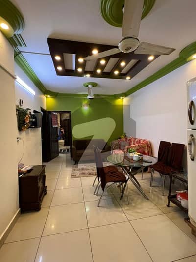 2 Bed, Drawing | 1st Floor | 1100 Sq Ft + Extra Land | Corner Leased Apartment For Sale In Palm Residency, Block 3A, Gulistan-e-Johar