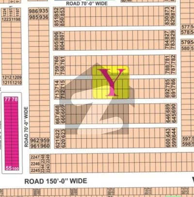 1 Kanal Prime Plot for Sale in DHA Phase 7 Y Block 100 Ft Road. .