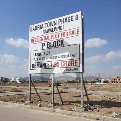 1 kanal plot for sale p block Bahria town phase 8 Rawalpindi