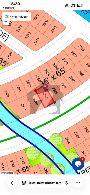 10 Marla Plot In Blue world city Down Town Sector A (Near Gate 1)